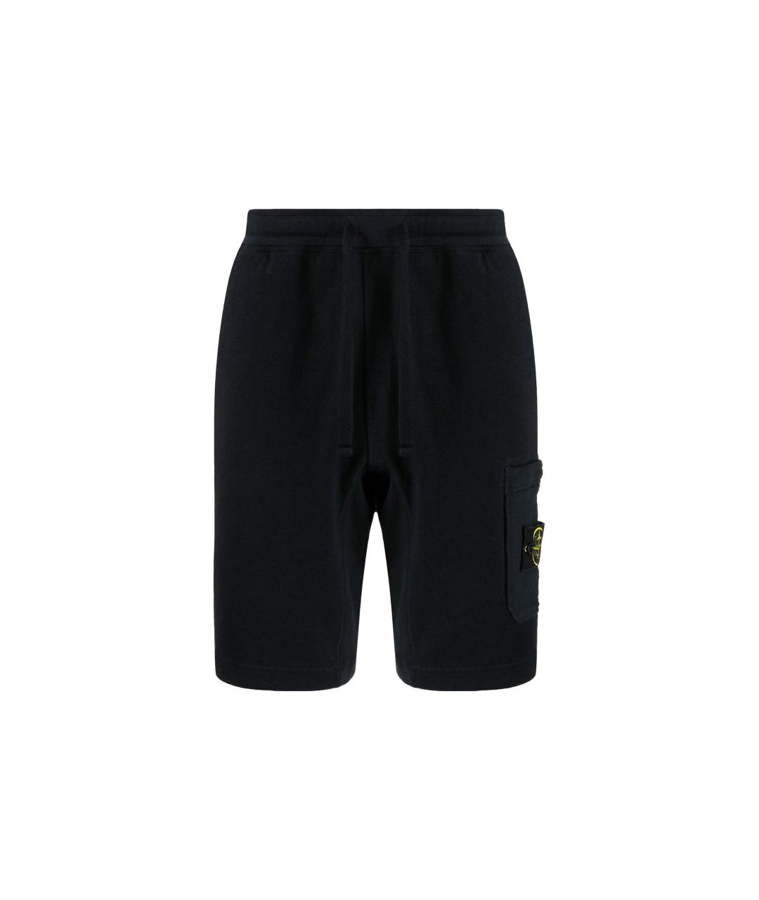 STONE ISLAND Черные хлопковые шорты, фото 1