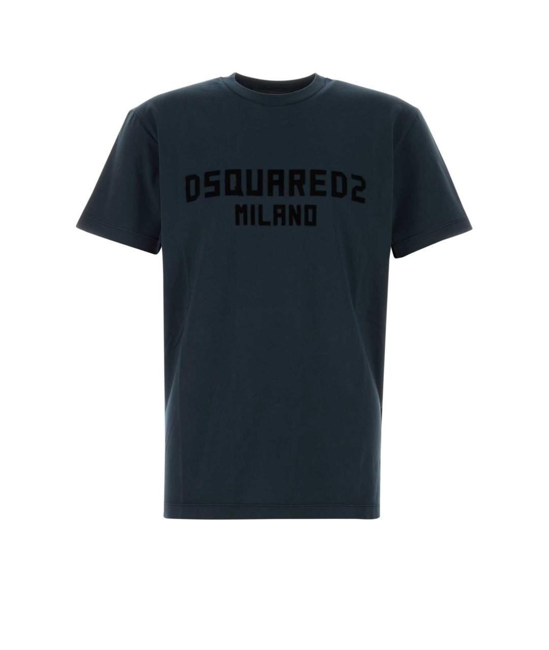 DSQUARED2 Темно-синяя хлопковая футболка, фото 1