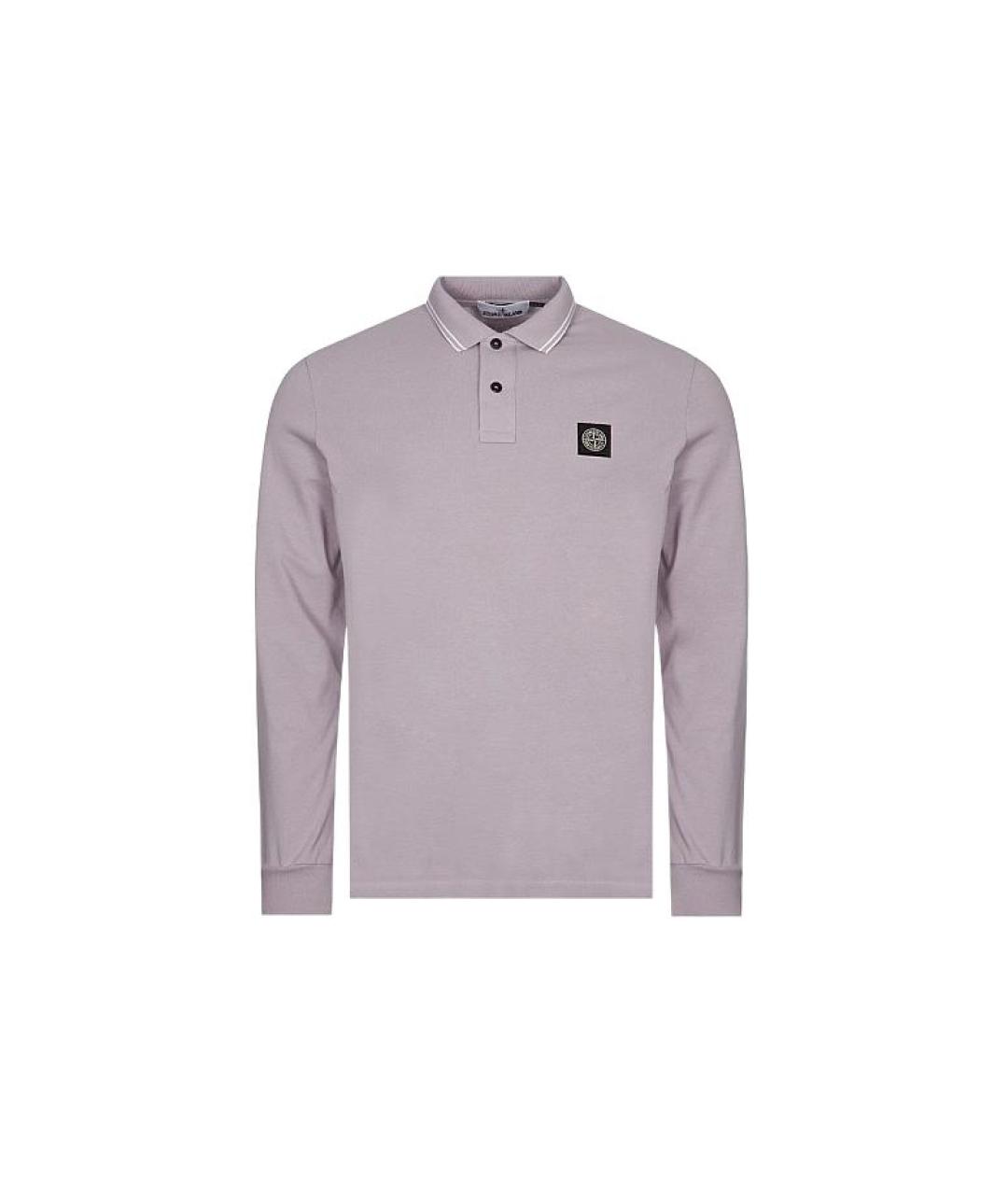 STONE ISLAND Фиолетовое хлопковое поло с длинным рукавом, фото 1