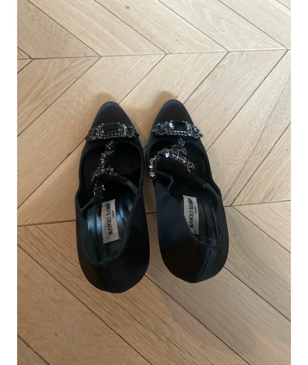 MANOLO BLAHNIK Черные кожаные туфли, фото 3