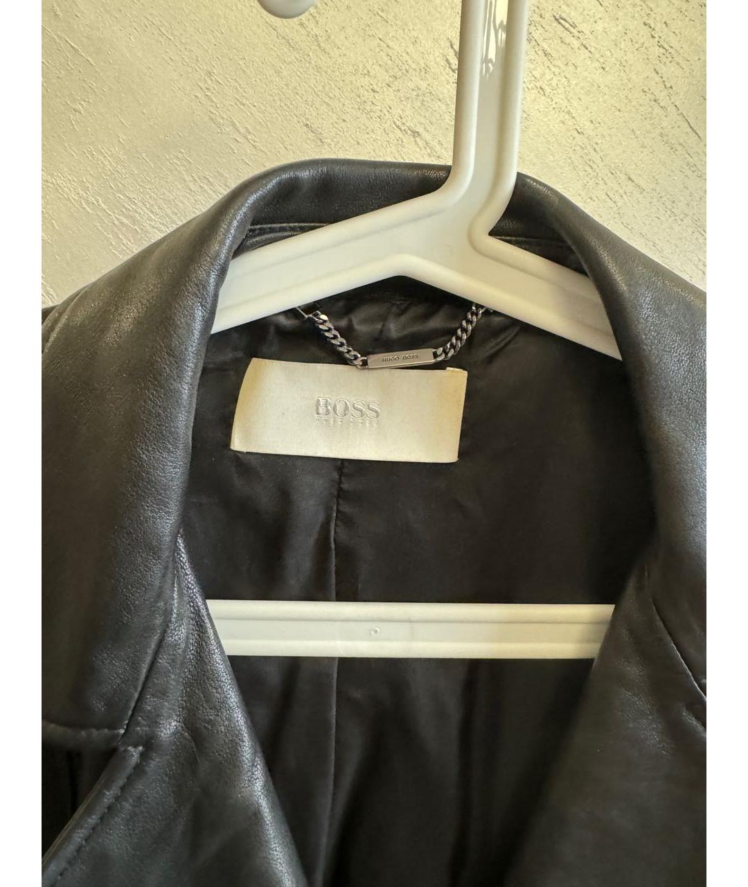 HUGO BOSS Черная кожаная куртка, фото 3