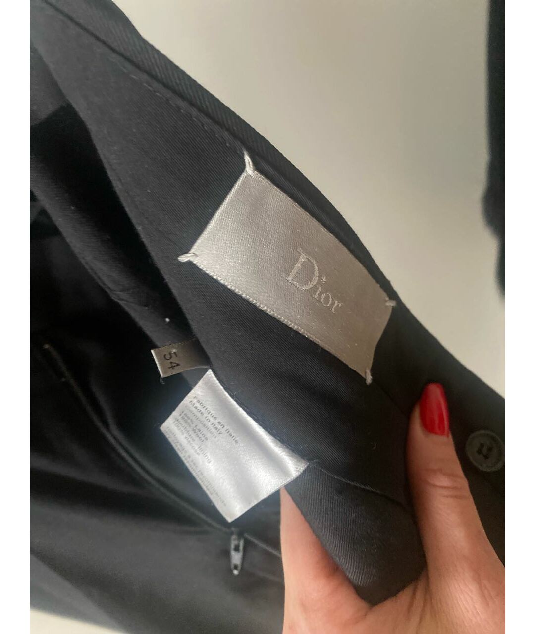 CHRISTIAN DIOR PRE-OWNED Черные шерстяные классические брюки, фото 5
