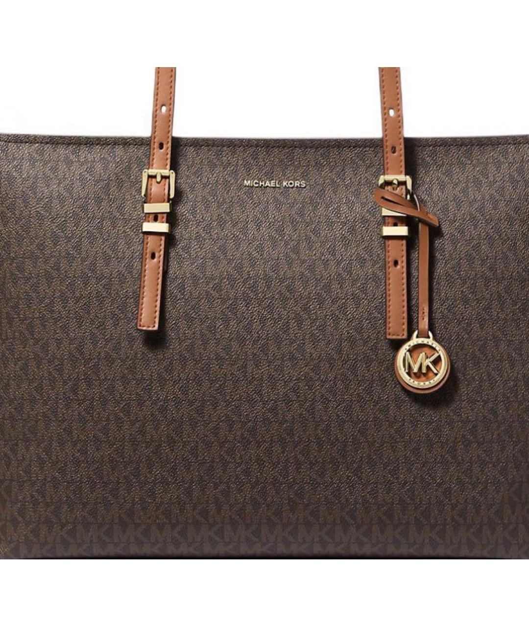MICHAEL KORS Коричневая сумка с короткими ручками из искусственной кожи, фото 5