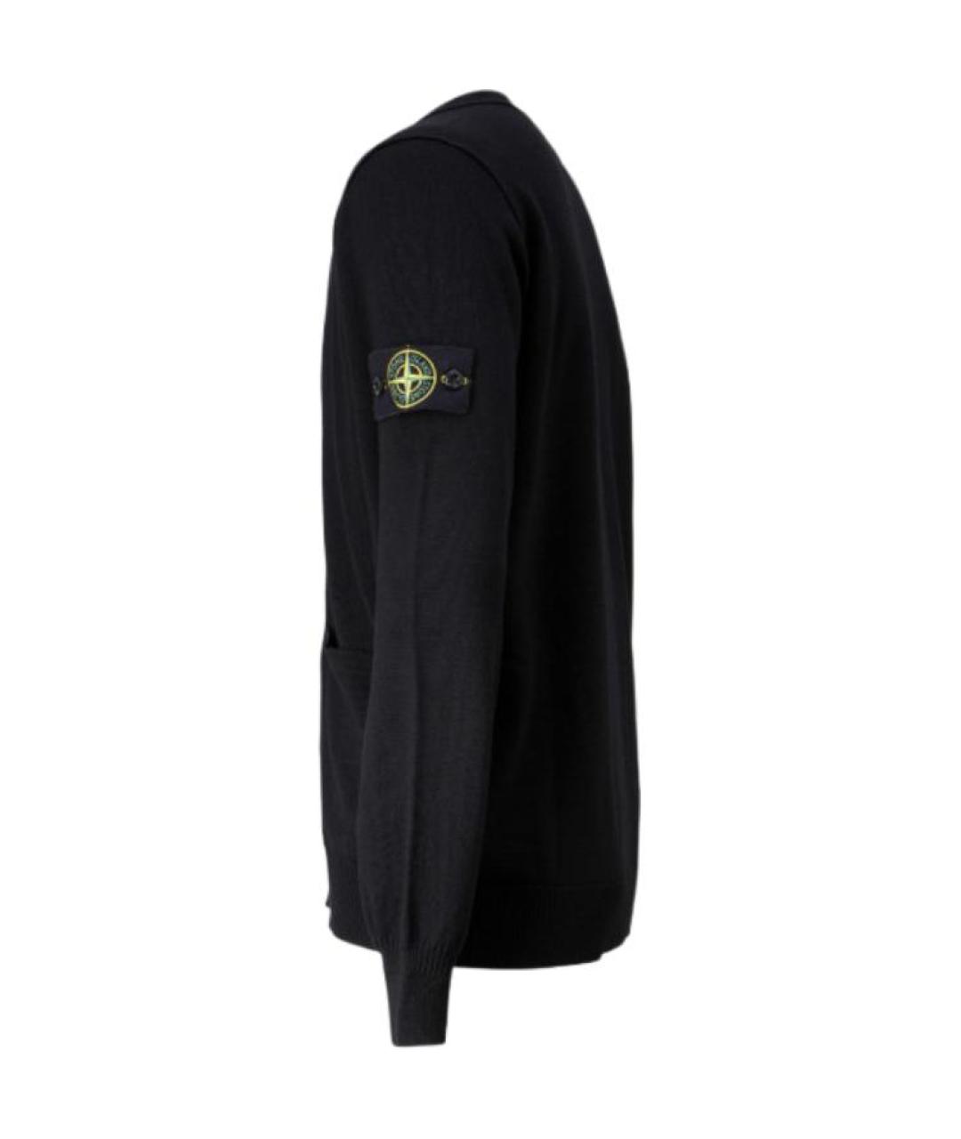 STONE ISLAND Черный шерстяной кардиган, фото 3