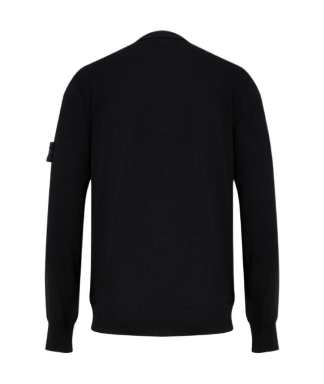 STONE ISLAND Черный шерстяной кардиган, фото 2
