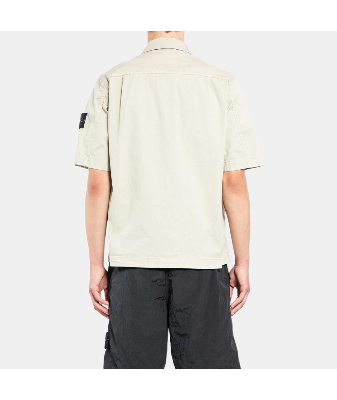 STONE ISLAND Бежевая хлопковая кэжуал рубашка, фото 3