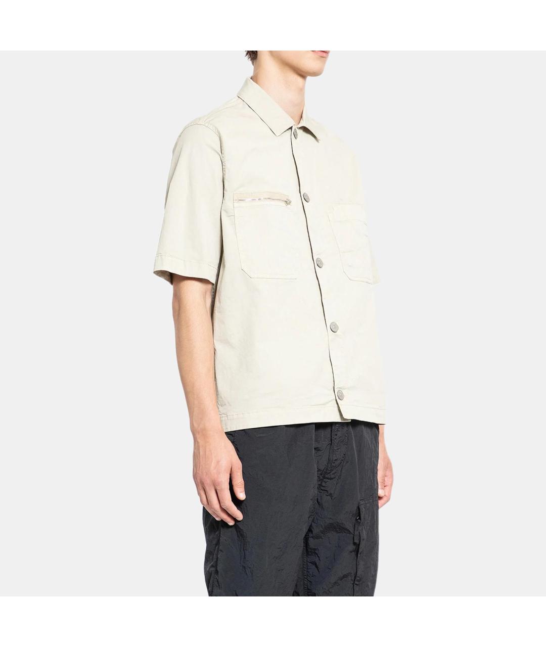 STONE ISLAND Бежевая хлопковая кэжуал рубашка, фото 4