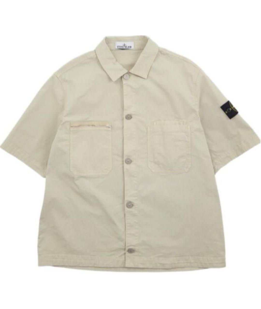 STONE ISLAND Бежевая хлопковая кэжуал рубашка, фото 1