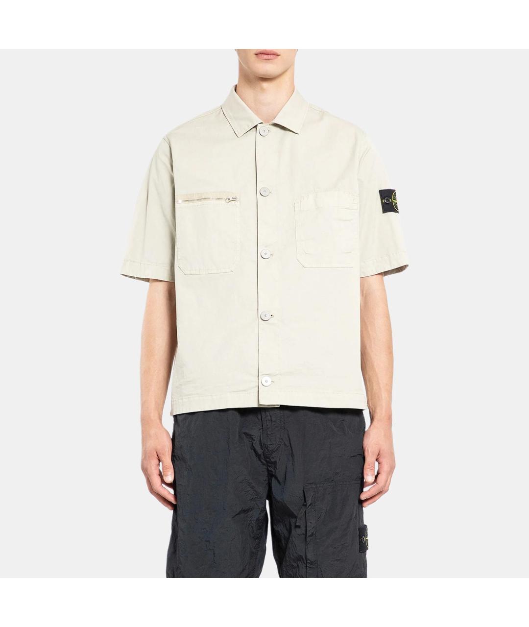 STONE ISLAND Бежевая хлопковая кэжуал рубашка, фото 2