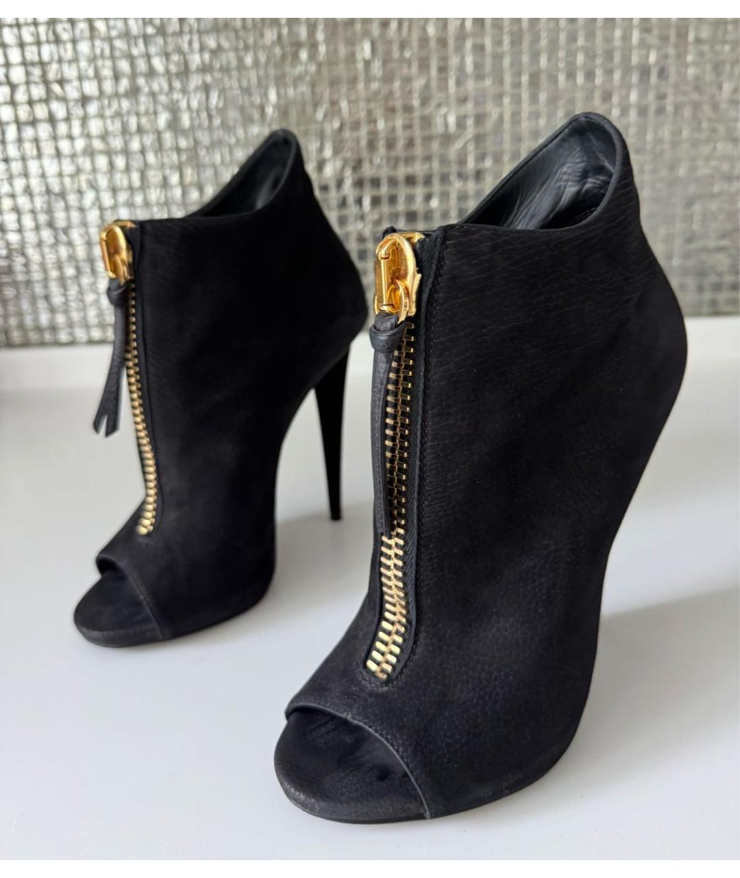 GIUSEPPE ZANOTTI DESIGN Черные нубуковые ботильоны, фото 5