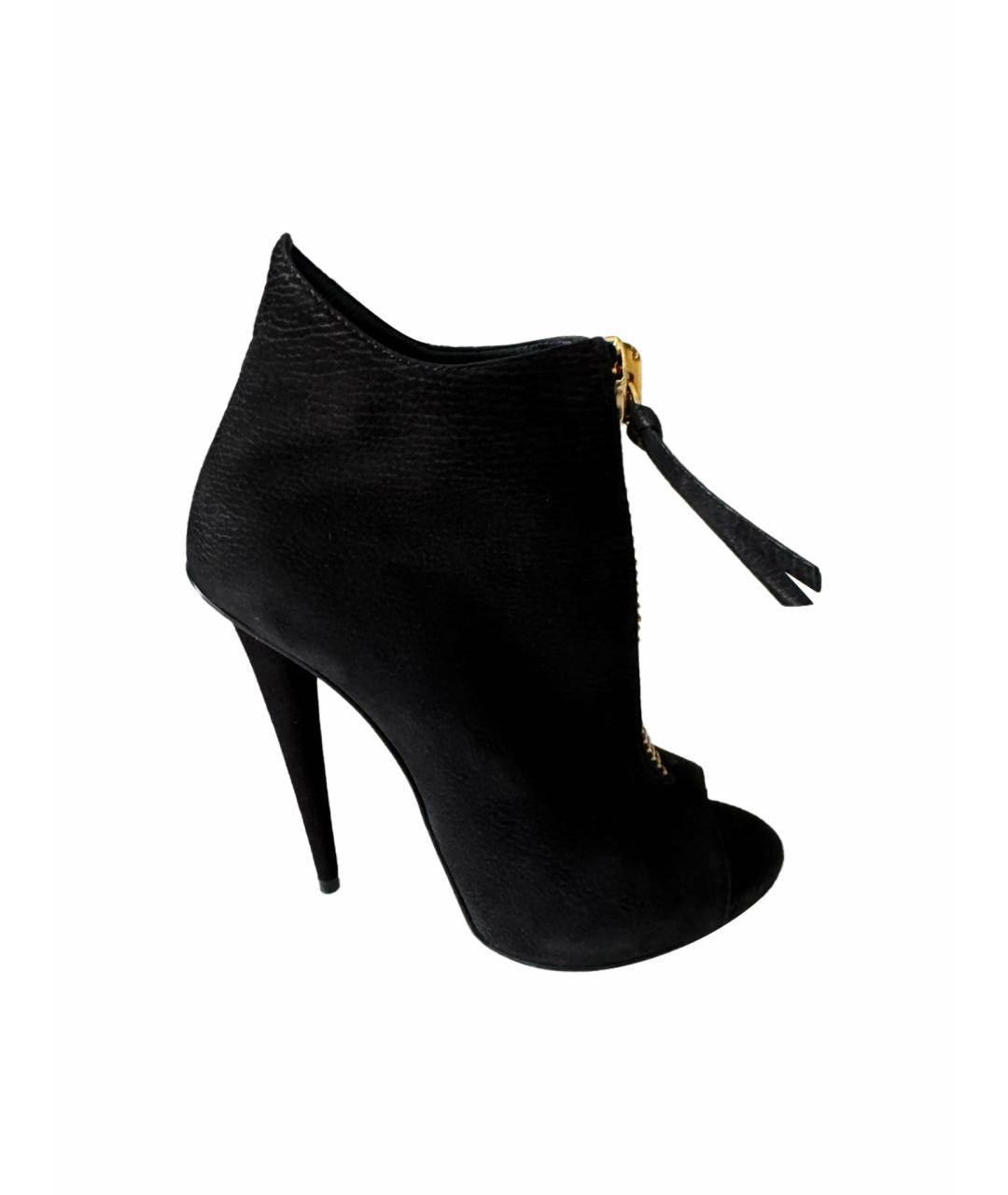 GIUSEPPE ZANOTTI DESIGN Черные нубуковые ботильоны, фото 1