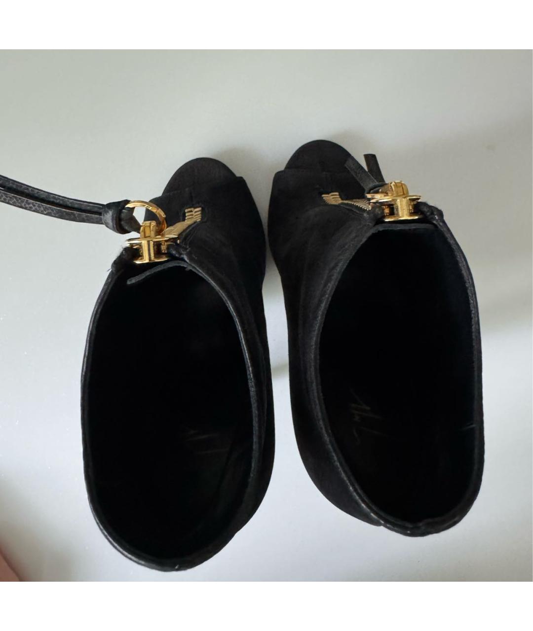 GIUSEPPE ZANOTTI DESIGN Черные нубуковые ботильоны, фото 3