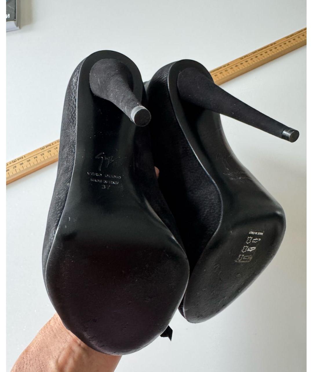GIUSEPPE ZANOTTI DESIGN Черные нубуковые ботильоны, фото 7