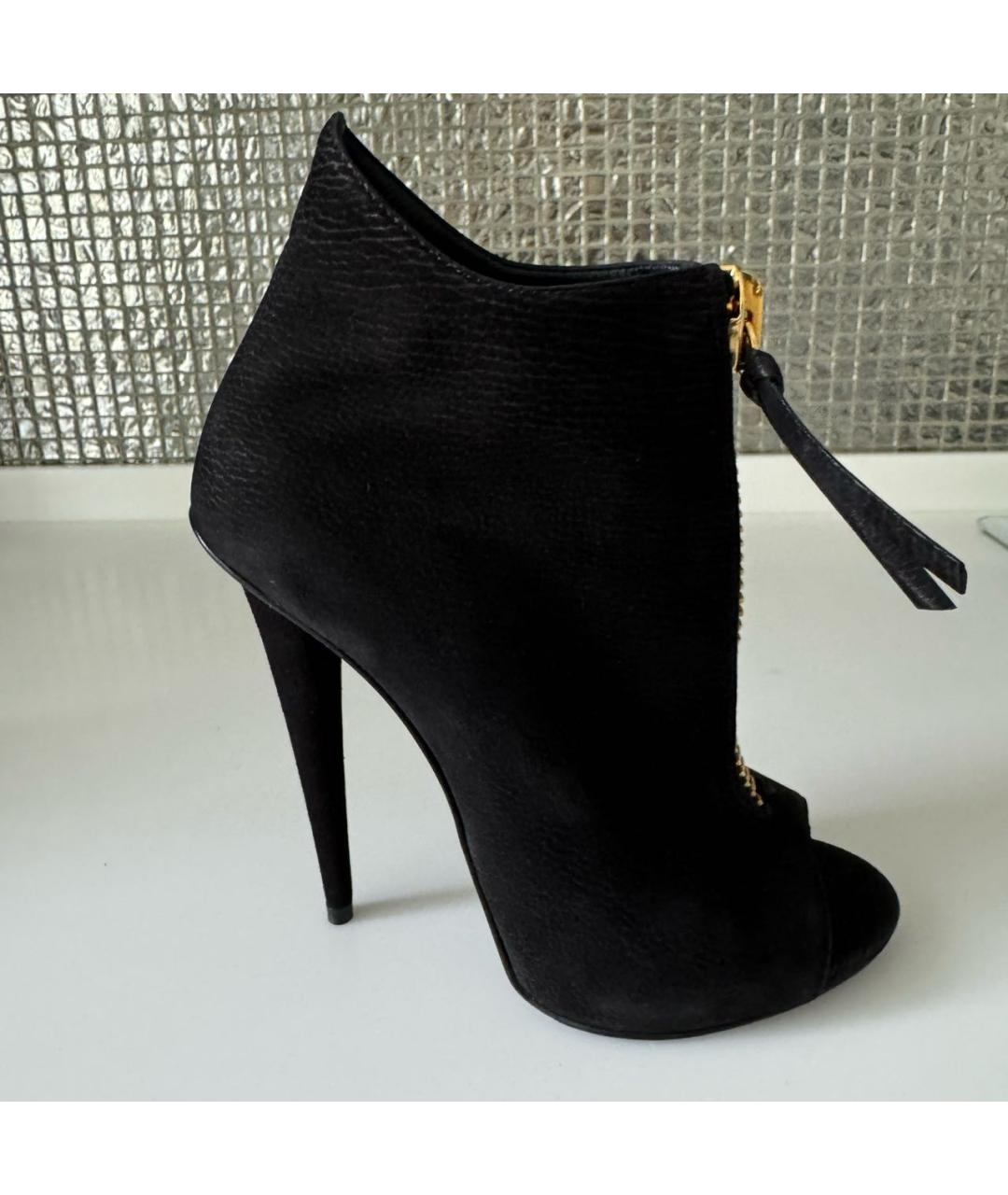 GIUSEPPE ZANOTTI DESIGN Черные нубуковые ботильоны, фото 8