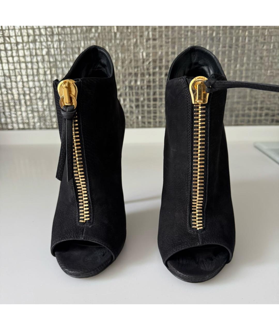 GIUSEPPE ZANOTTI DESIGN Черные нубуковые ботильоны, фото 2