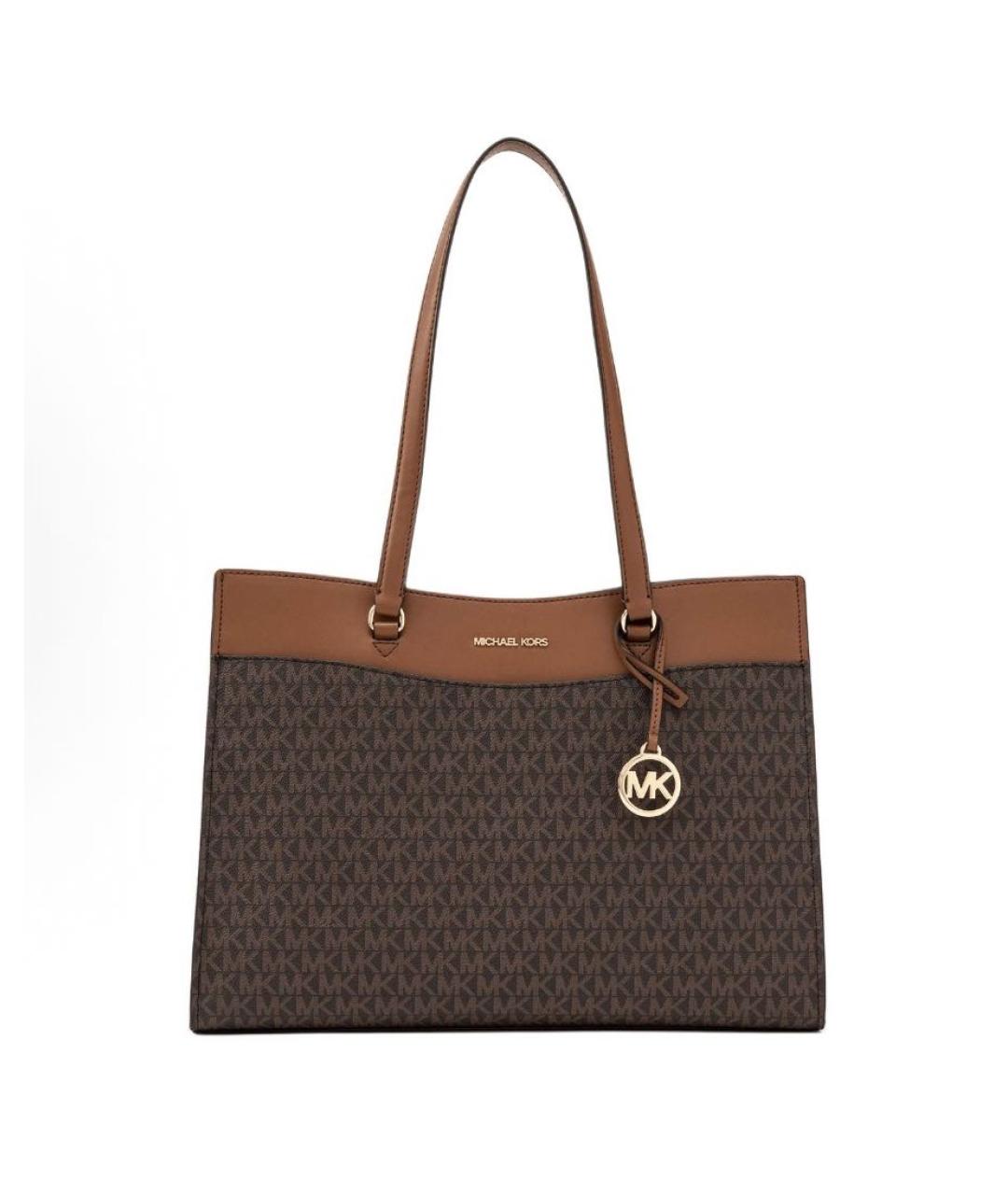 MICHAEL KORS Коричневая сумка с короткими ручками из искусственной кожи, фото 6