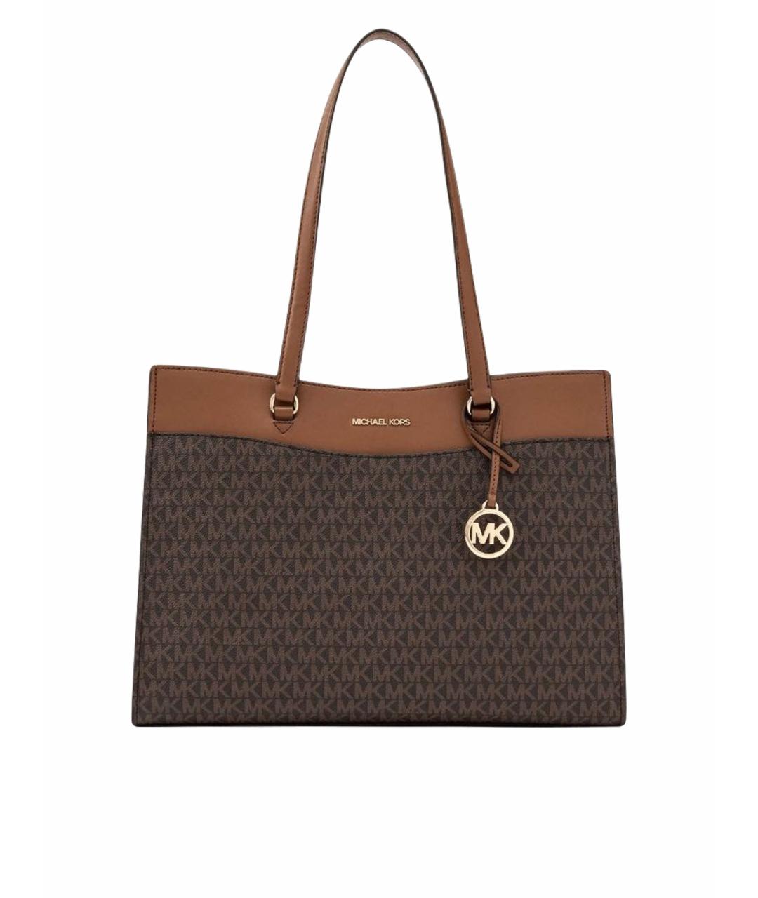 MICHAEL KORS Коричневая сумка с короткими ручками из искусственной кожи, фото 1