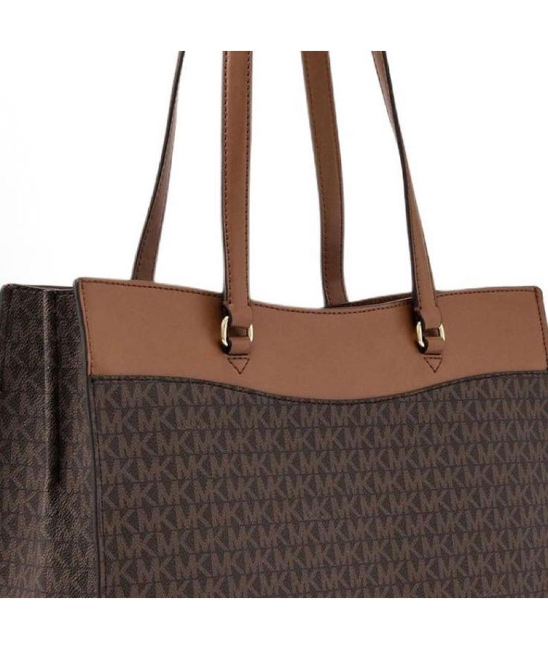 MICHAEL KORS Коричневая сумка с короткими ручками из искусственной кожи, фото 5