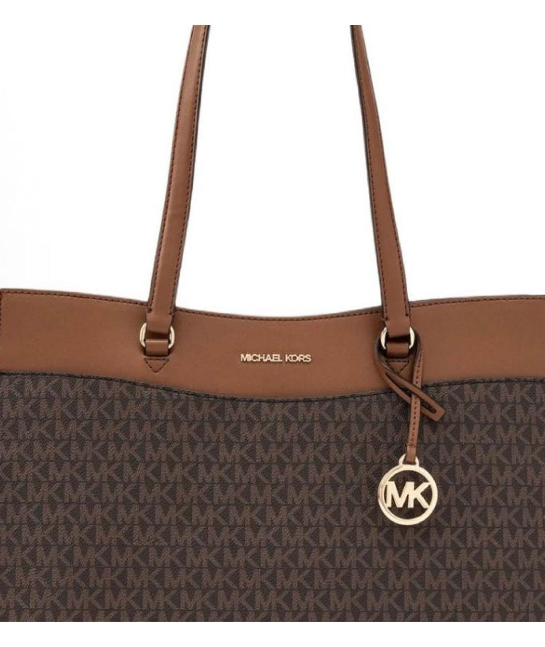 MICHAEL KORS Коричневая сумка с короткими ручками из искусственной кожи, фото 4
