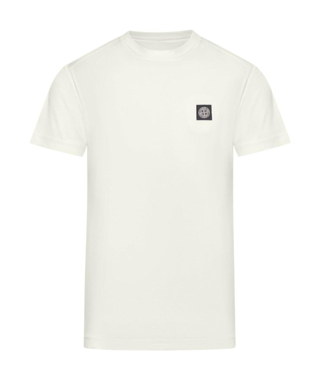 STONE ISLAND Белая хлопковая футболка, фото 1