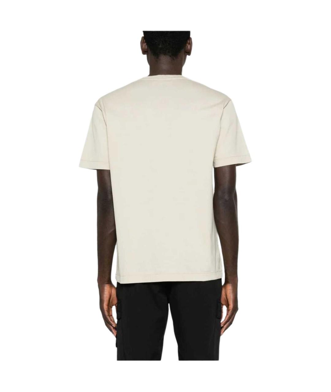 STONE ISLAND Белая хлопковая футболка, фото 4