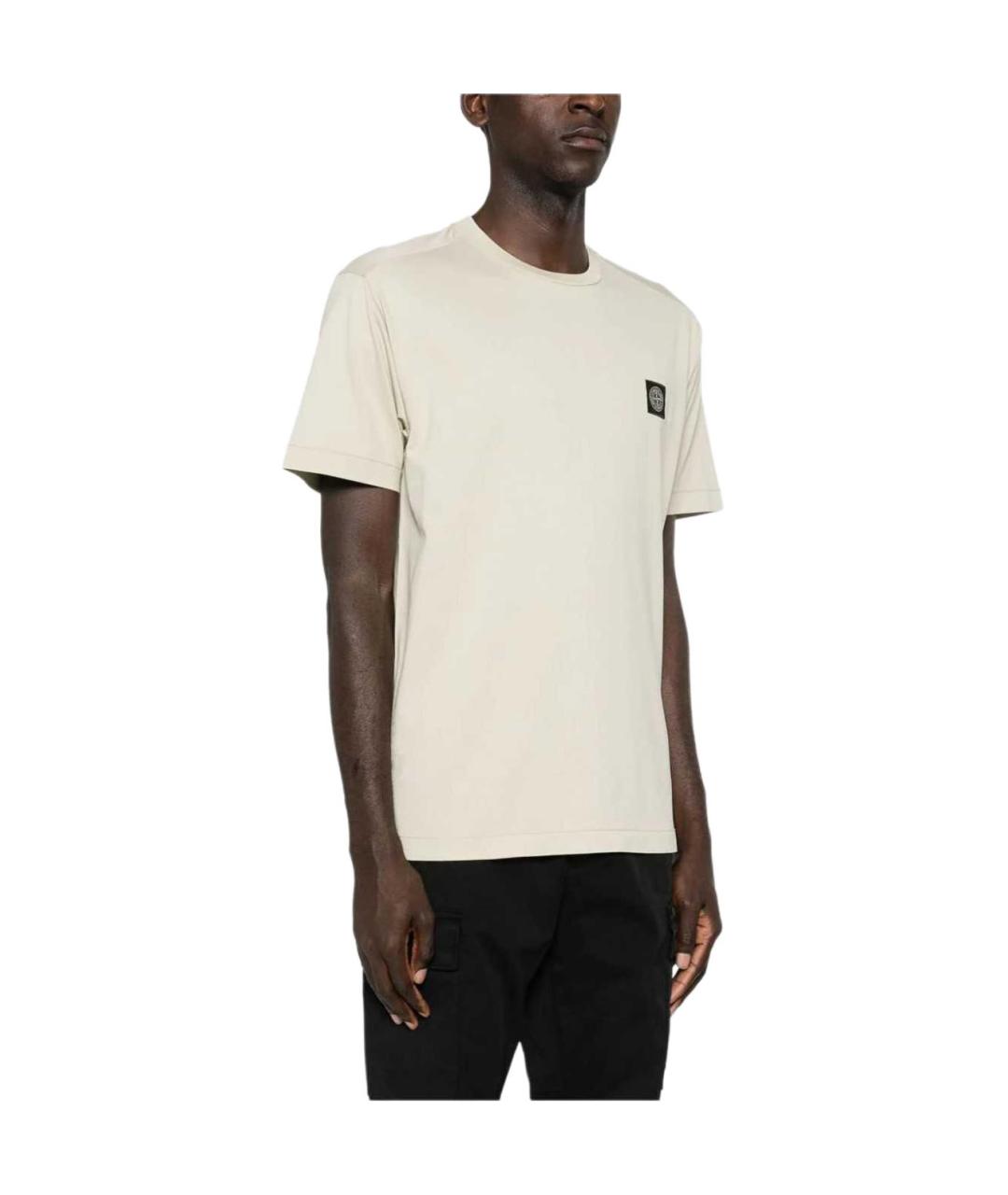 STONE ISLAND Белая хлопковая футболка, фото 5