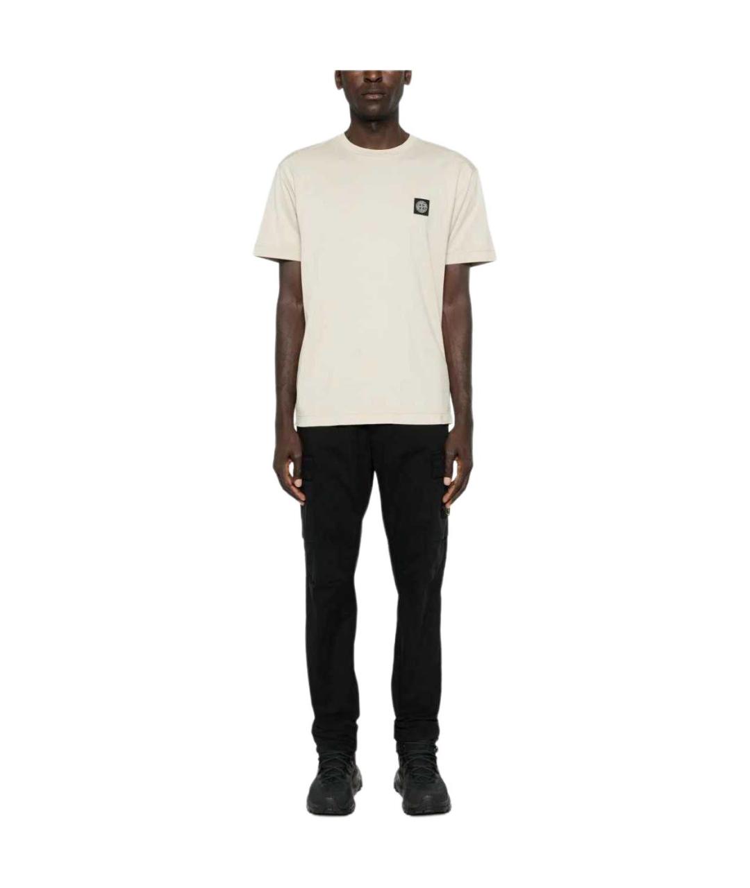 STONE ISLAND Белая хлопковая футболка, фото 3