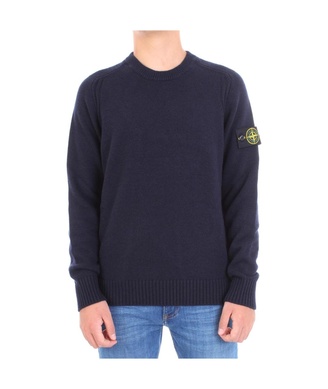 STONE ISLAND Темно-синий джемпер / свитер, фото 2