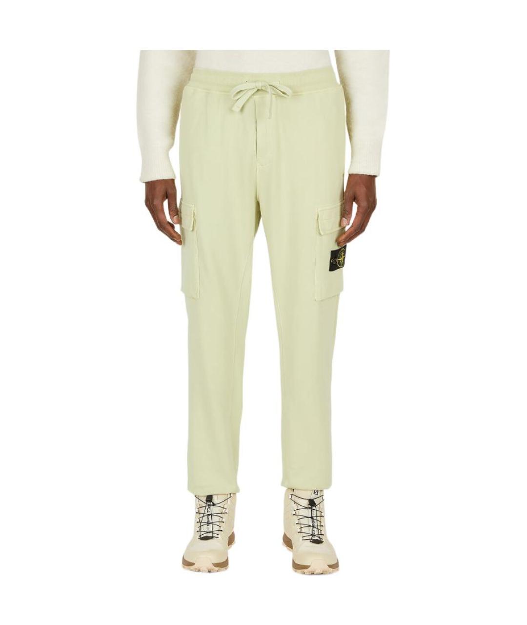 STONE ISLAND Салатовые повседневные брюки, фото 4