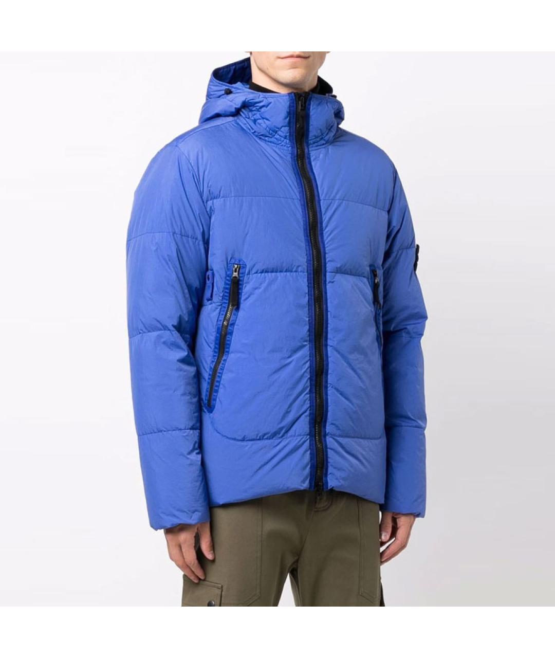 STONE ISLAND Синий пуховик, фото 3