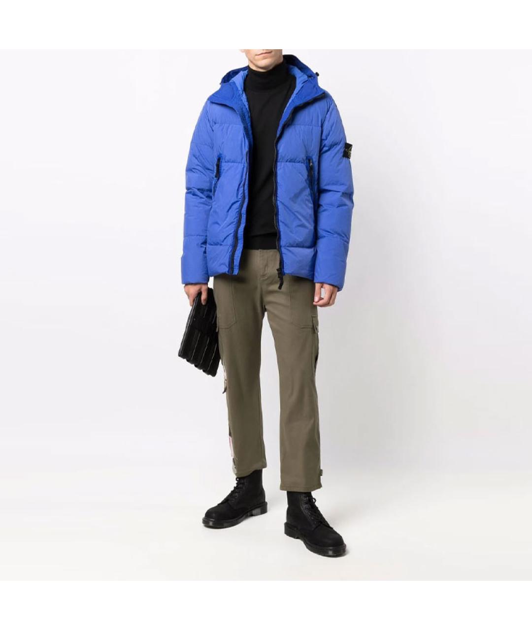 STONE ISLAND Синий пуховик, фото 2