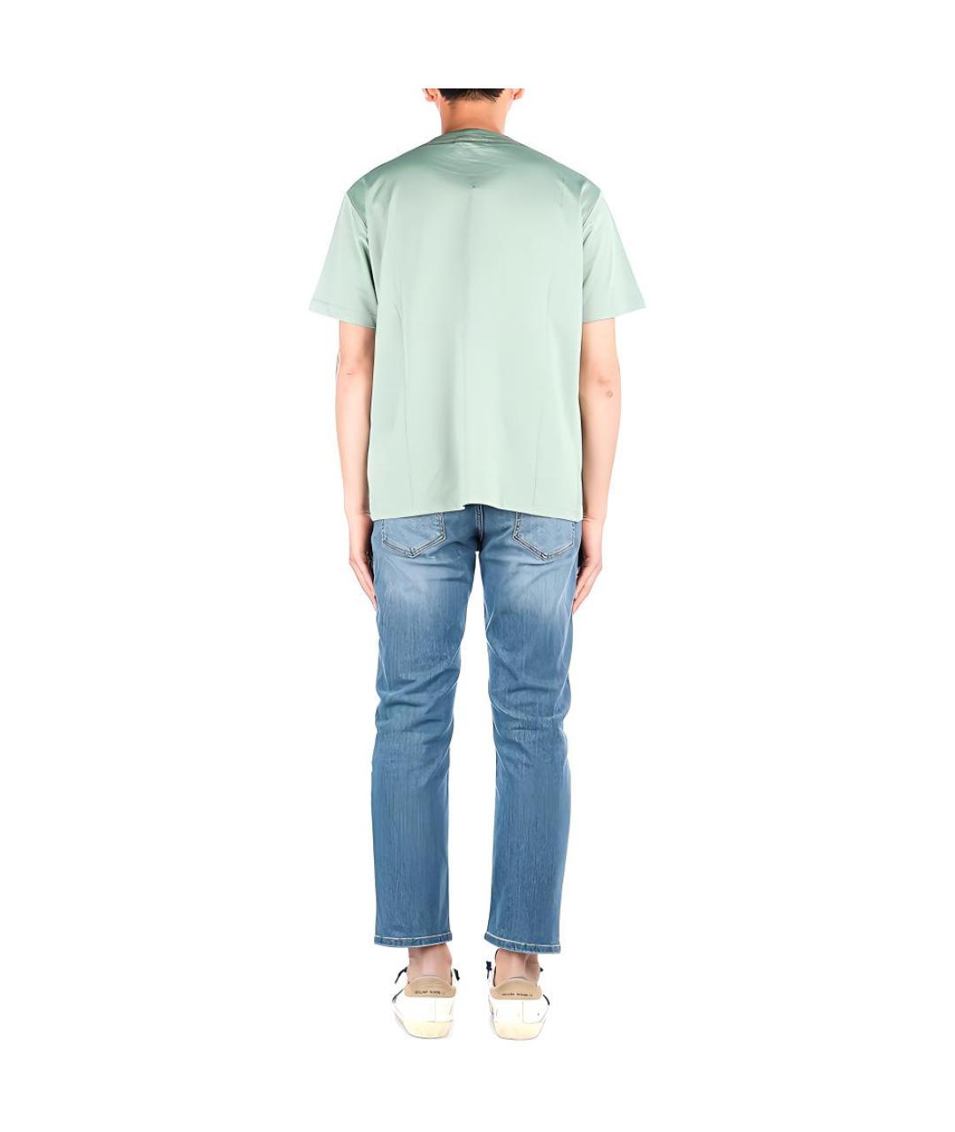 STONE ISLAND Салатовая хлопковая футболка, фото 2