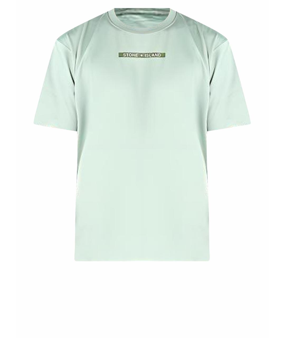 STONE ISLAND Салатовая хлопковая футболка, фото 1
