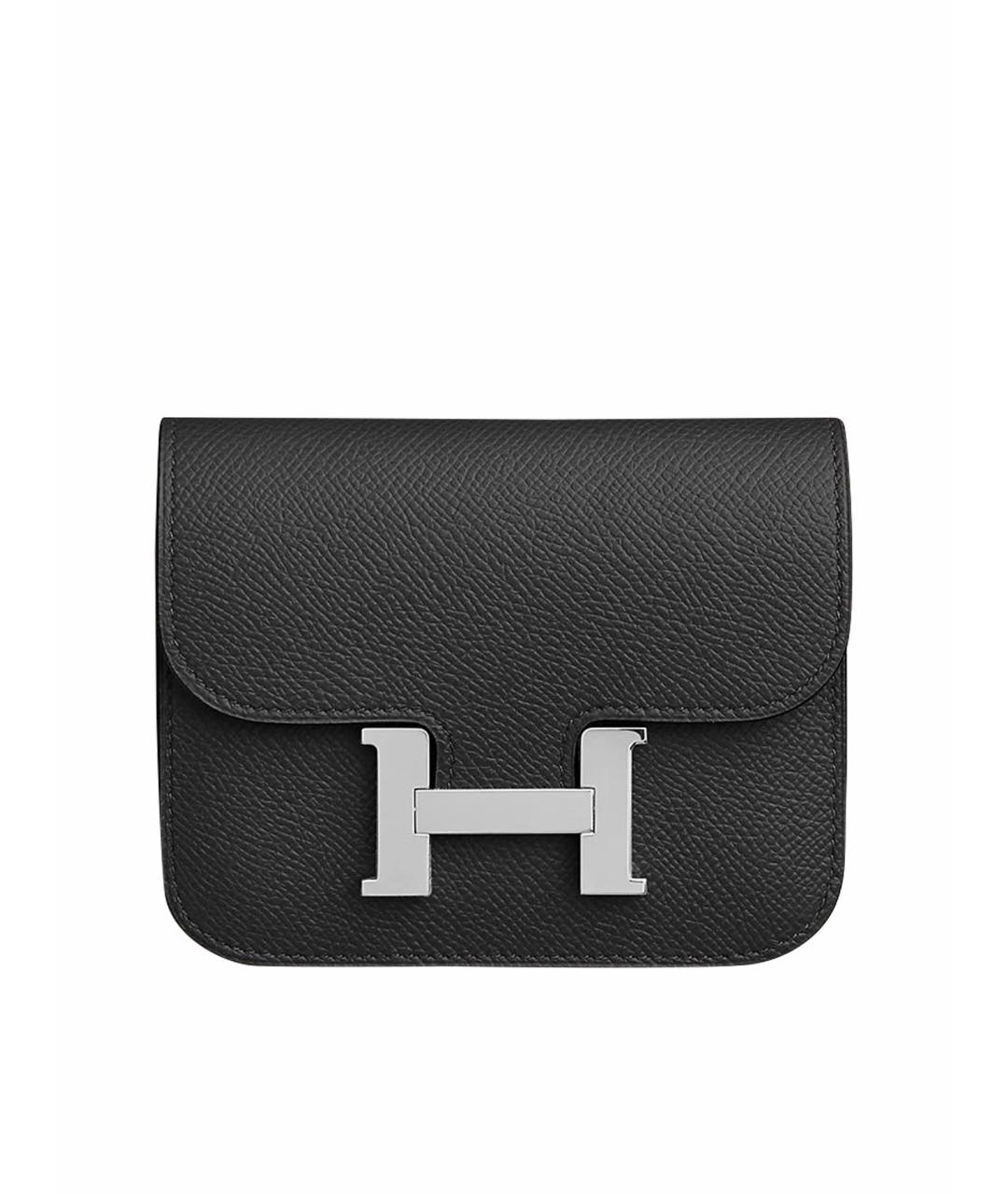 HERMES Черная кожаная поясная сумка, фото 1