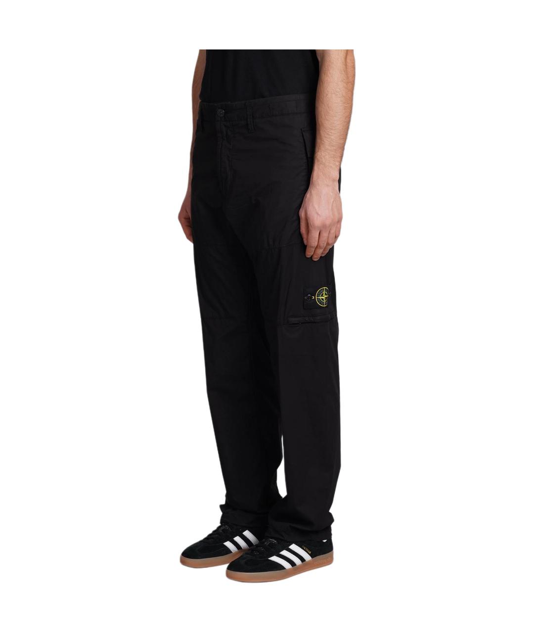 STONE ISLAND Черные повседневные брюки, фото 3