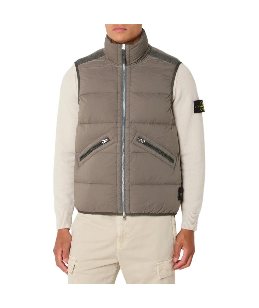 STONE ISLAND Коричневый жилет, фото 2