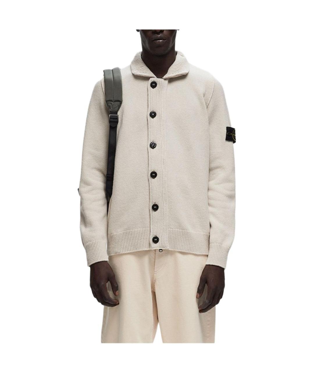 STONE ISLAND Белый кардиган, фото 2
