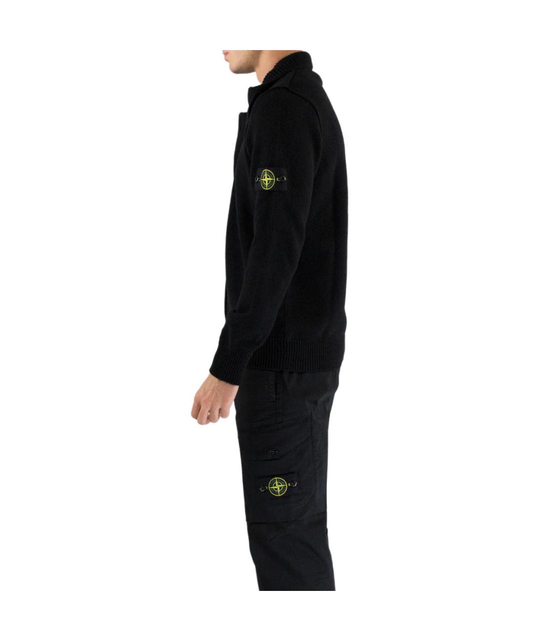 STONE ISLAND Черный кардиган, фото 4