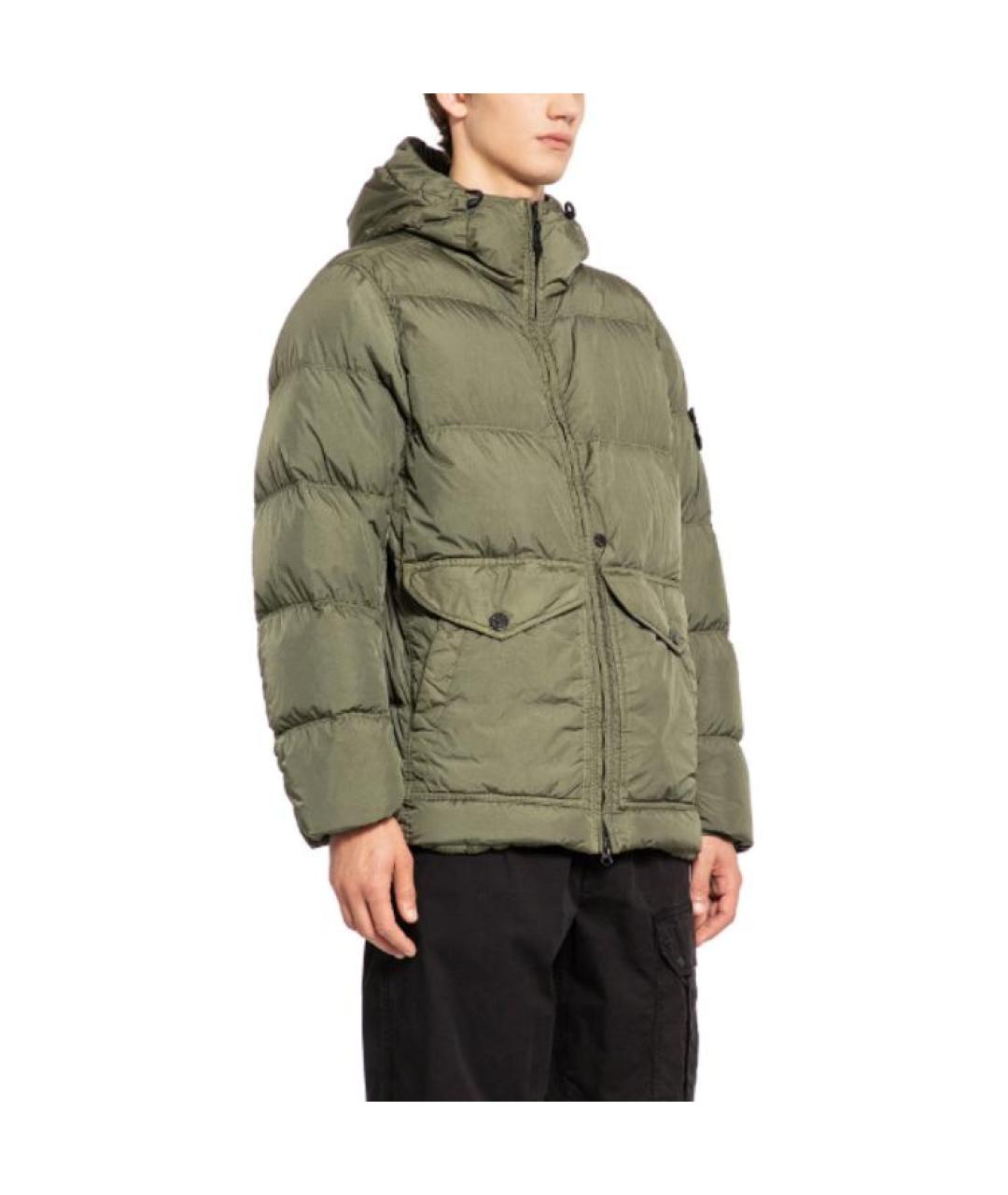 STONE ISLAND Зеленый пуховик, фото 5