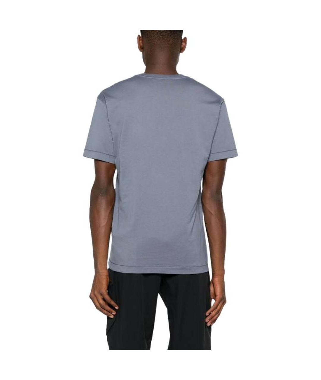 STONE ISLAND Синяя хлопковая футболка, фото 3