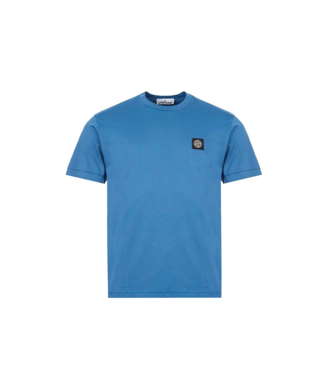 STONE ISLAND Синяя хлопковая футболка, фото 1
