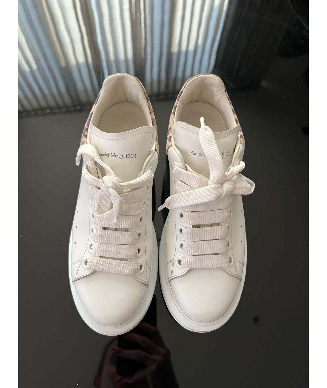 ALEXANDER MCQUEEN Белые кожаные кеды, фото 2