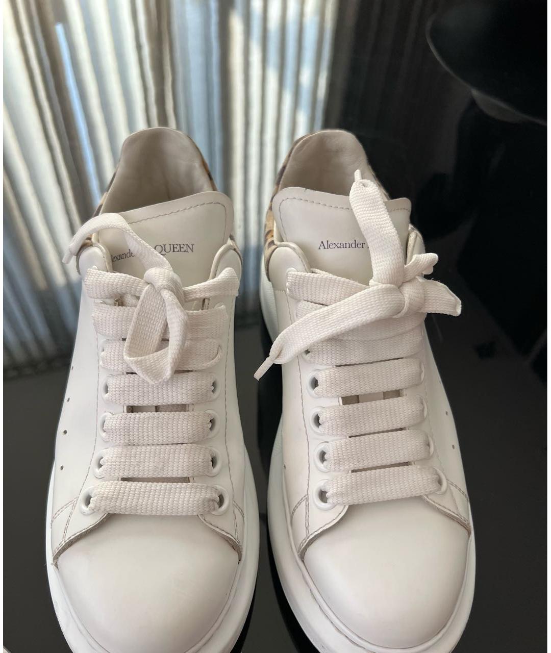 ALEXANDER MCQUEEN Белые кожаные кеды, фото 3