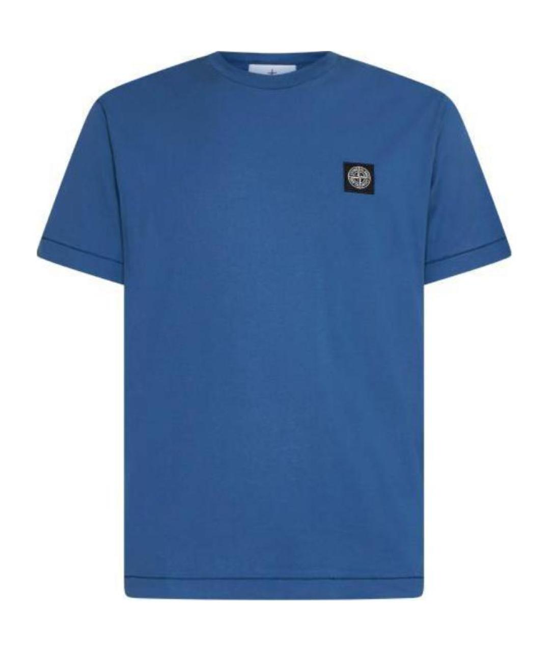 STONE ISLAND Синяя хлопковая футболка, фото 1