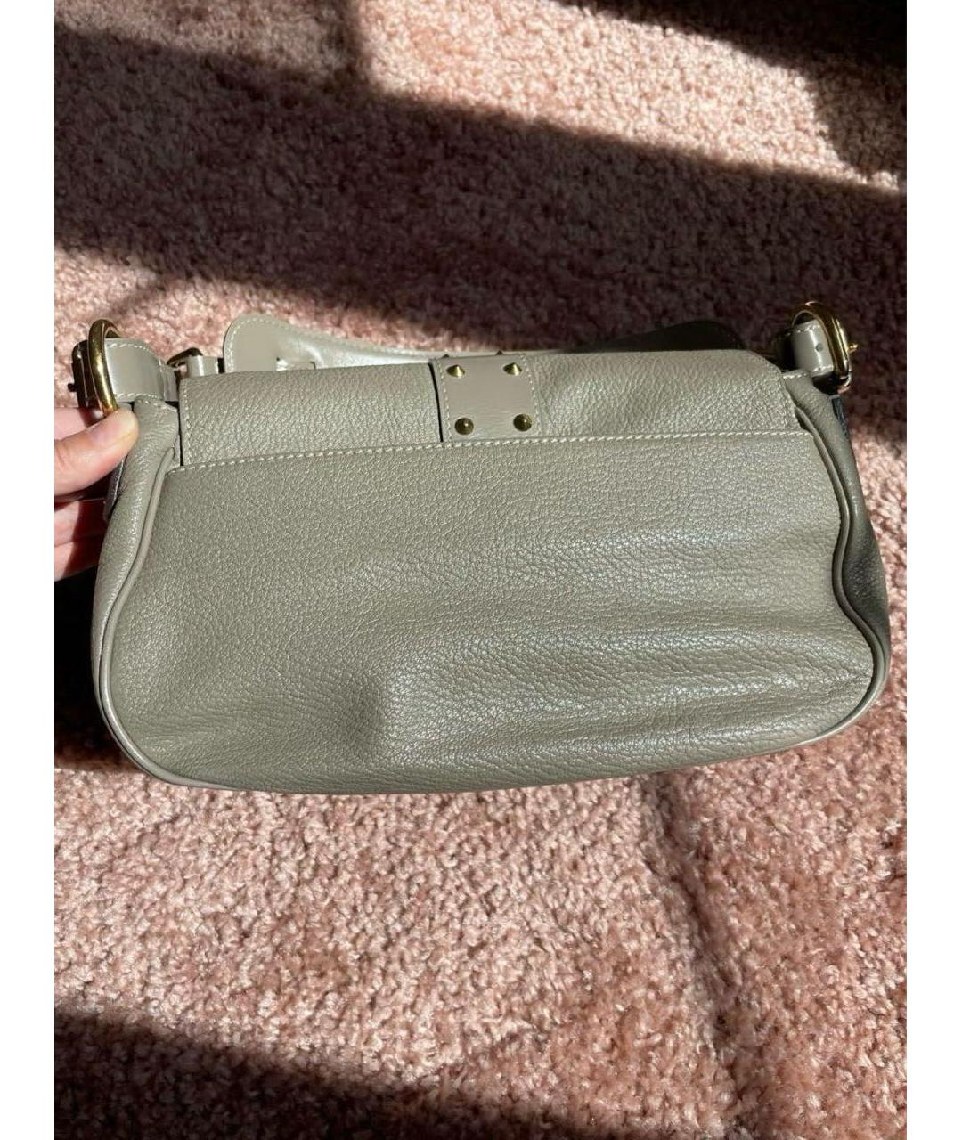 LOUIS VUITTON Бежевая кожаная сумка с короткими ручками, фото 3