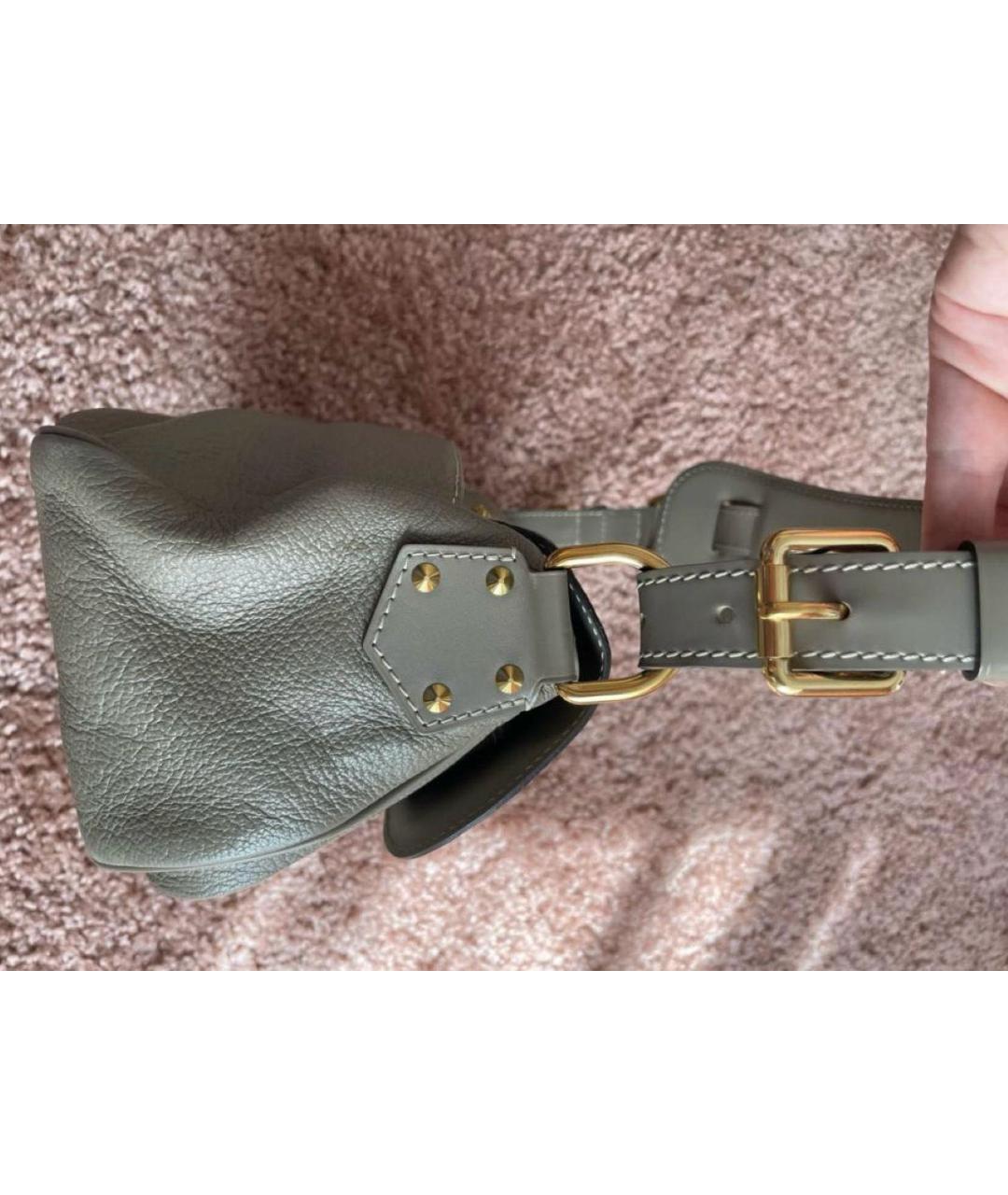 LOUIS VUITTON Бежевая кожаная сумка с короткими ручками, фото 2