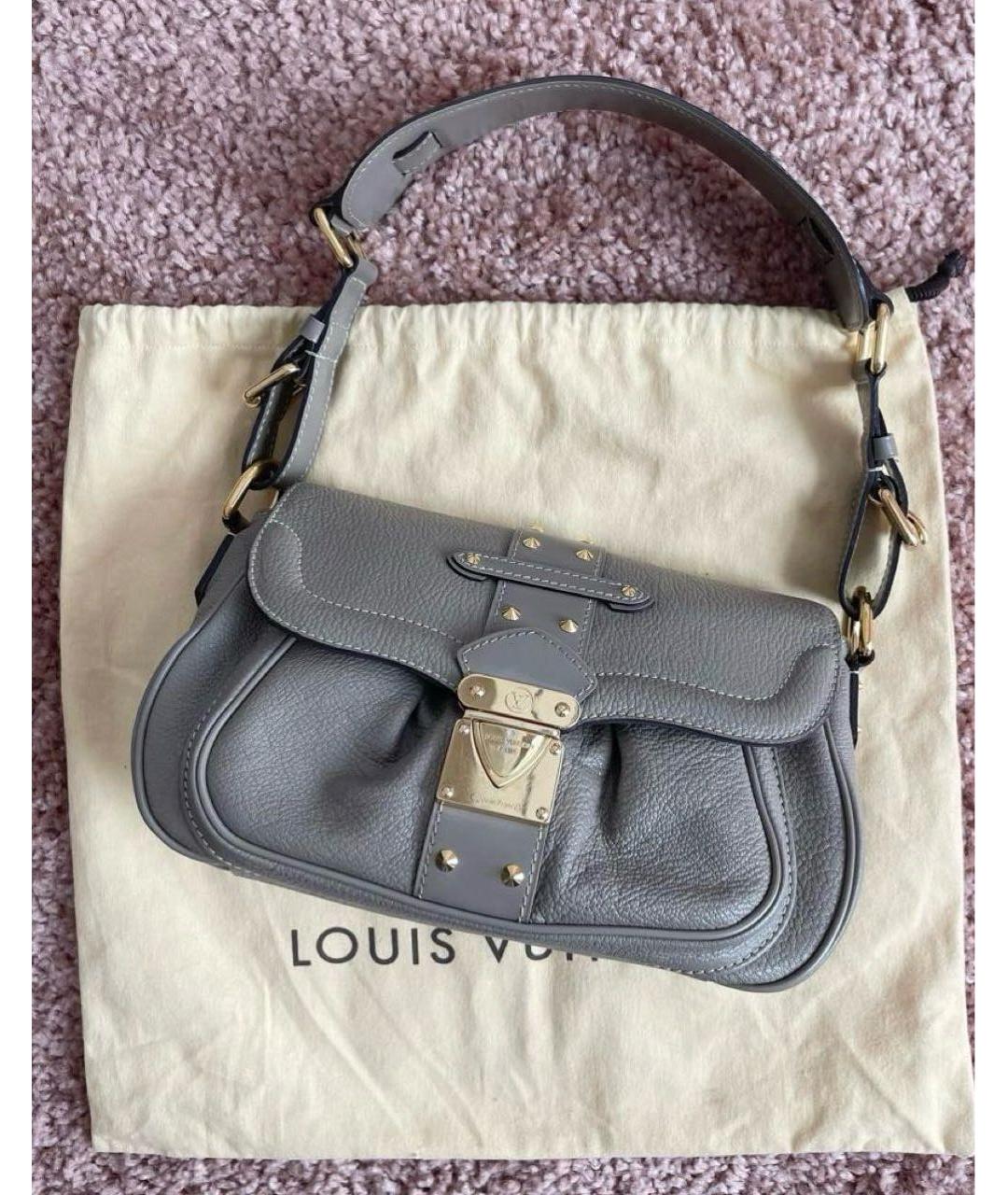 LOUIS VUITTON Бежевая кожаная сумка с короткими ручками, фото 9