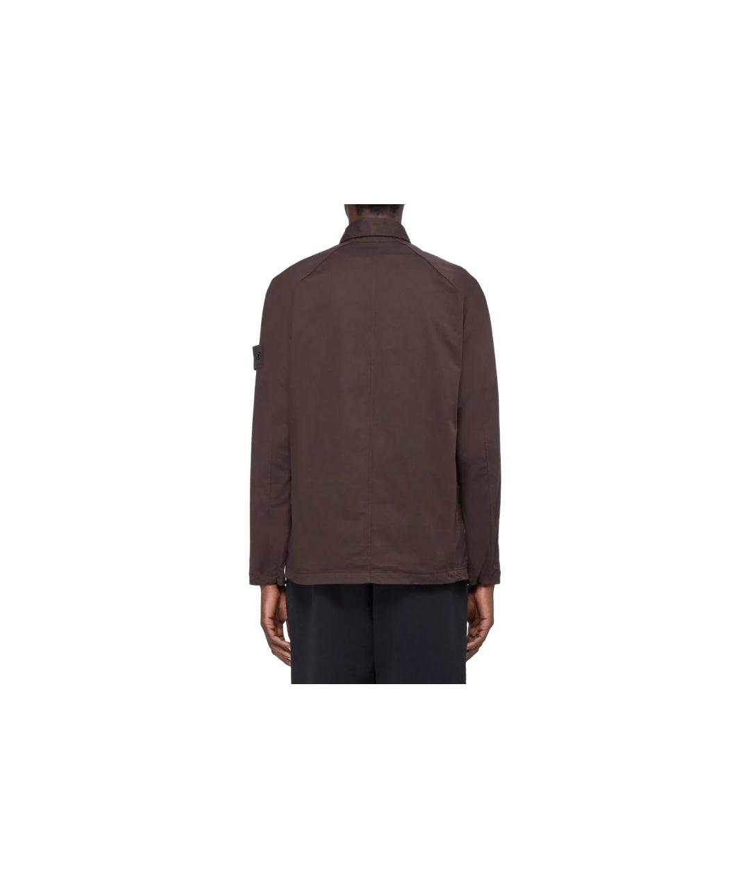 STONE ISLAND Коричневая хлопковая куртка, фото 2