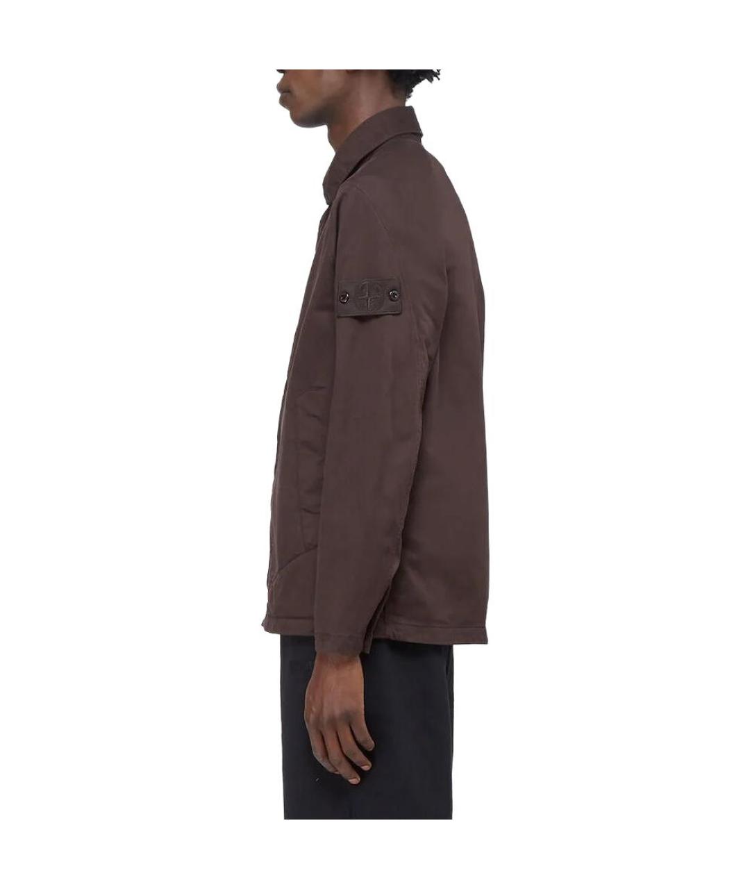 STONE ISLAND Коричневая хлопковая куртка, фото 4