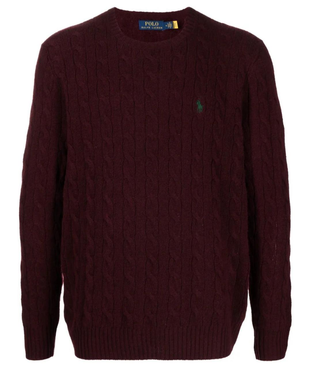 POLO RALPH LAUREN Бордовый шерстяной джемпер / свитер, фото 1